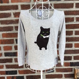 Peter Jensen black cat scoop neck pullover